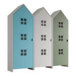 paris prix Pack - 3 Armoires Enfant "Casami Bruges" 171cm Bleu Blanc & Vert