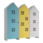 paris prix Pack - 3 Armoires Enfant "Casami Bruges" 171cm Bleu Jaune & Blanc
