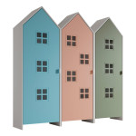 paris prix Pack - 3 Armoires Enfant "Casami Bruges" 171cm Bleu Rose & Vert