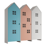 paris prix Pack - 3 Armoires Enfant "Casami Bruges" 171cm Bleu Rose & Blanc