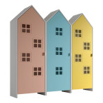 paris prix Pack - 3 Armoires Enfant "Casami Bruges" 171cm Rose Bleu & Jaune