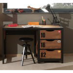Paris Prix Pack - Bureau Enfant & Bibliothèque "Alex" Marron & Noir