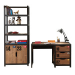 Paris Prix Pack - Bureau Enfant & Bibliothèque "Alex" Marron & Noir