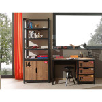 paris prix Pack - Bureau Enfant & Bibliothèque "Alex" Marron & Noir