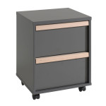Paris Prix Pack - Bureau Enfant Caisson & Bibliothèque "London" Gris Anthracite