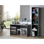 paris prix Pack - Bureau Enfant Caisson & Bibliothèque "London" Gris Anthracite