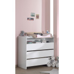 Paris Prix Pack - Commode & Plan à Langer "Kiddy" 90cm Blanc