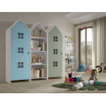 Paris Prix Pack - Étagère & 2 Armoires "Casami Bruges" 171cm Bleu Blanc & Vert