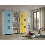 Paris Prix Pack - Étagère & 2 Armoires "Casami Bruges" 171cm Bleu Blanc & Jaune