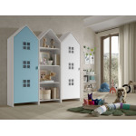 Paris Prix Pack - Étagère & 2 Armoires "Casami Bruges" 171cm Bleu & Blanc