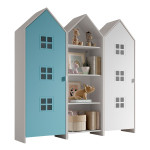 paris prix Pack - Étagère & 2 Armoires "Casami Bruges" 171cm Bleu & Blanc