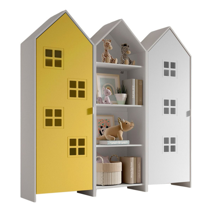 Paris Prix Pack - Étagère & 2 Armoires "Casami Bruges" 171cm Jaune & Blanc