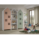 Paris Prix Pack - Étagère & 2 Armoires "Casami Bruges" 171cm Rose Blanc & Vert