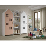 Paris Prix Pack - Étagère & 2 Armoires "Casami Bruges" 171cm Rose & Blanc