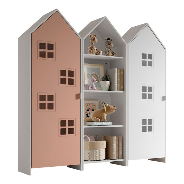 Paris Prix Pack - Étagère & 2 Armoires "Casami Bruges" 171cm Rose & Blanc