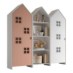 paris prix Pack - Étagère & 2 Armoires "Casami Bruges" 171cm Rose & Blanc