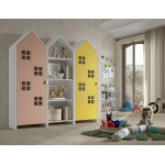 Paris Prix Pack - Étagère & 2 Armoires "Casami Bruges" 171cm Rose Blanc & Jaune