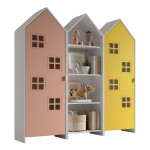 paris prix Pack - Étagère & 2 Armoires "Casami Bruges" 171cm Rose Blanc & Jaune