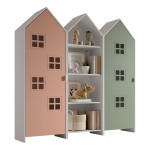paris prix Pack - Étagère & 2 Armoires "Casami Bruges" 171cm Rose Blanc & Vert