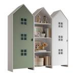 paris prix Pack - Étagère & 2 Armoires "Casami Bruges" 171cm Vert & Blanc