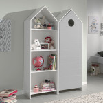 paris prix Pack - Étagère & Armoire 4 Niveaux "Casami" 171cm Blanc & Gris