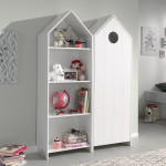 paris prix Pack - Étagère & Armoire 4 Niveaux "Casami" 171cm Blanc