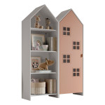 paris prix Pack - Étagère Enfant & Armoire "Casami Bruges" 171cm Blanc & Rose