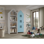 Paris Prix Pack - Étagère Enfant & Armoire "Casami Bruges" 171cm Blanc & Bleu