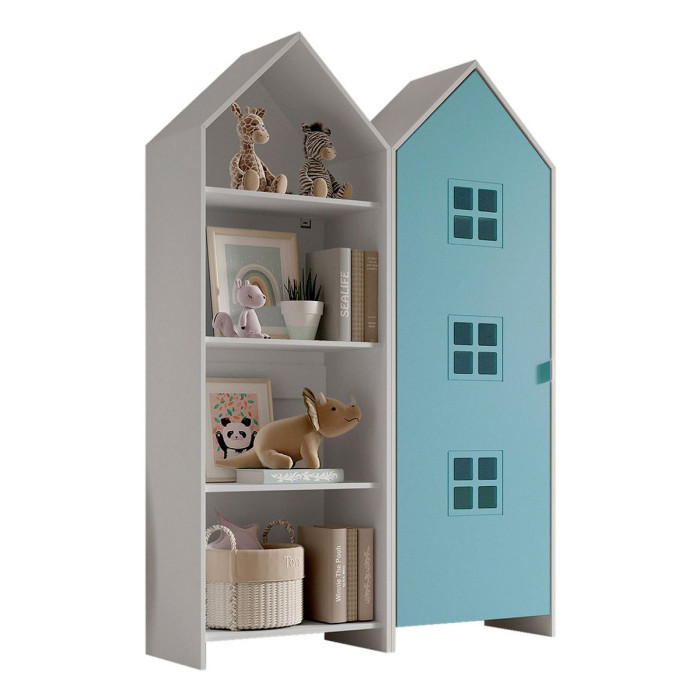 Paris Prix Pack - Étagère Enfant & Armoire "Casami Bruges" 171cm Blanc & Bleu