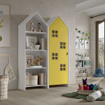 Paris Prix Pack - Étagère Enfant & Armoire "Casami Bruges" 171cm Blanc & Jaune