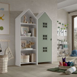 Paris Prix Pack - Étagère Enfant & Armoire "Casami Bruges" 171cm Blanc & Vert