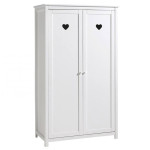 Paris Prix Pack - Lit à Baldaquin Enfant Chevet Armoire & Voile "Amori" Blanc
