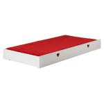 Paris Prix Pack - Lit à Baldaquin Enfant Sommier Tiroir & Voile "Amori" 90x200cm Blanc