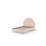 Paris Prix Pack - Lit Adulte & 2 Poufs Bouclés "Moon" 140x200cm Rose
