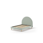 Paris Prix Pack - Lit Adulte & 2 Poufs Bouclés "Moon" 140x200cm Vert