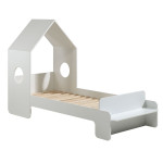 Paris Prix Pack - Lit Cabane Enfant & Armoire "Casami" Blanc & Gris