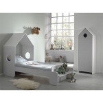 paris prix Pack - Lit Cabane Enfant & Armoire "Casami" Blanc & Gris