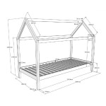 Paris Prix Pack - Lit Cabane Enfant & Matelas "Dallas" 90x200cm Blanc