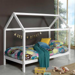 paris prix Pack - Lit Cabane Enfant & Matelas "Dallas" 90x200cm Blanc