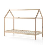 Paris Prix Pack - Lit Cabane Enfant & Matelas "Dallas" 90x200cm Naturel