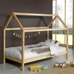 paris prix Pack - Lit Cabane Enfant & Matelas "Dallas" 90x200cm Naturel