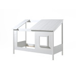 Paris Prix Pack - Lit Cabane Enfant & Sommier "Housebed II" 90x200cm Blanc