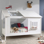 paris prix Pack - Lit Cabane Enfant & Sommier "Housebed II" 90x200cm Blanc