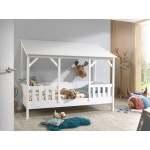 Paris Prix Pack - Lit Cabane Enfant & Sommier "Housebed III" 90x200cm Blanc