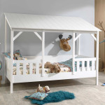 paris prix Pack - Lit Cabane Enfant & Sommier "Housebed III" 90x200cm Blanc