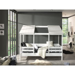 Paris Prix Pack - Lit Cabane Enfant Sommier & Matelas "Housebed I" 90x200cm Blanc