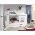 paris prix Pack - Lit Cabane Enfant & Tiroir "Housebed II" 90x200cm lanc