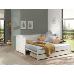 Paris Prix Pack - Lit Capitaine Amovible Enfant & Tiroir "Pino" 90x200cm Blanc