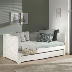 paris prix Pack - Lit Capitaine Amovible Enfant & Tiroir "Pino" 90x200cm Blanc