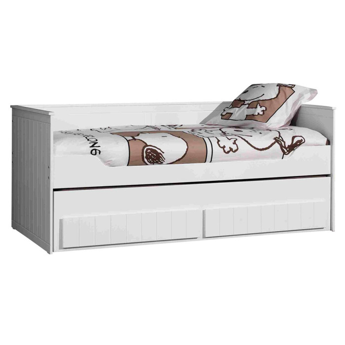 Paris Prix Pack - Lit Capitaine Enfant & Sommier "Robin" 90x200cm Blanc